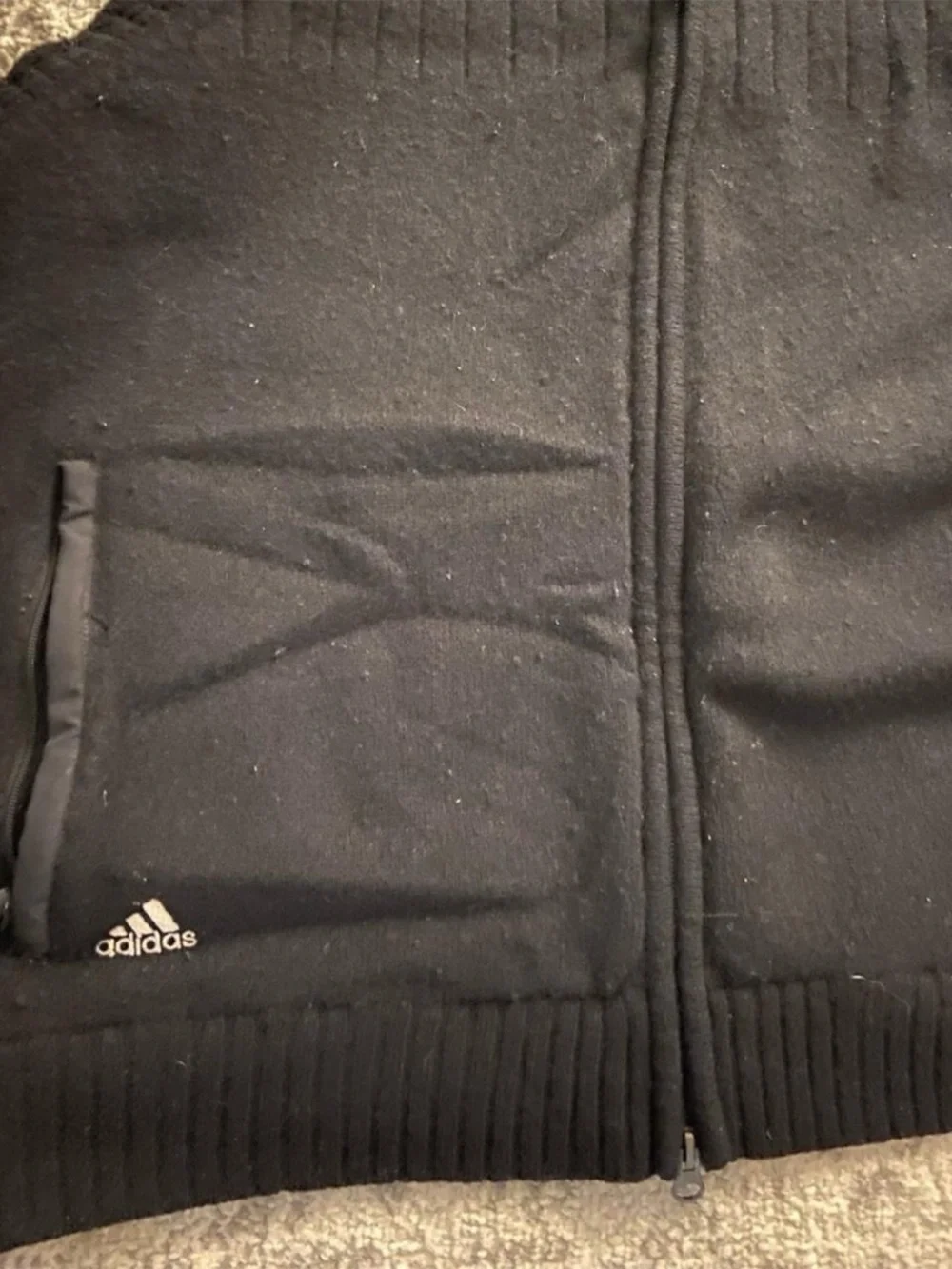 Adidas Black Full Zip Golf Sweater Vest Size Large